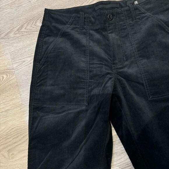 NWT - banana republic black corduroy barrel cropped pants - size 10 - Picture 2 of 7
